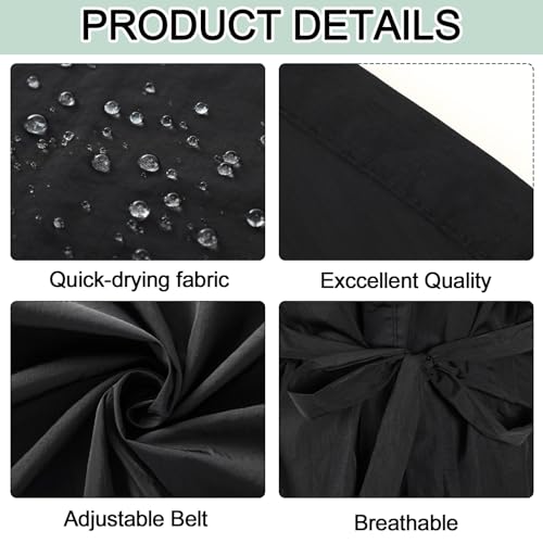 Toulite 6 Pieces Salon Client Gown Hair Salon Smocks Capes Haircut Cape Salon Robes for Clients Barber Apron Cover for Stylist Women Clients, 40 Inches Long (Black)