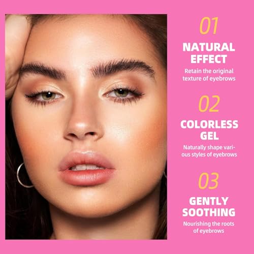 Clear Eyebrow Setting Gel with Built-In Comb - Waterproof Brow Lamination