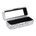 Crystal Rhinestone Lipstick Case Holder with Mirror
