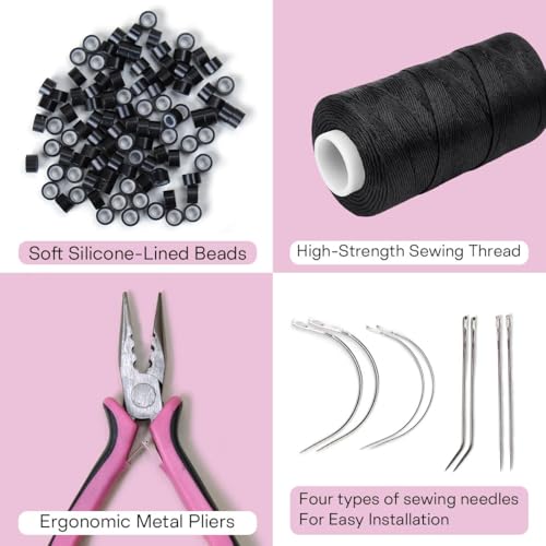 Kraler Professional Hair Extension Tool Kit with 200 Silicone Beads