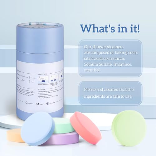 Shower Steamers Gift Set - 6 Natural Fragrance Bombs for Relaxation
