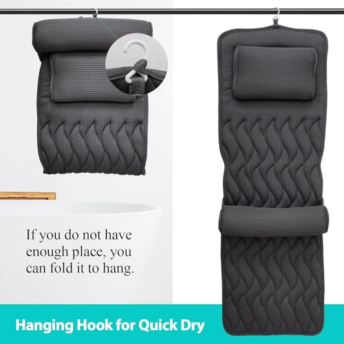 AEROiVi Full Body Bath Pillow with Lumbar Support & 14 Suction Cups