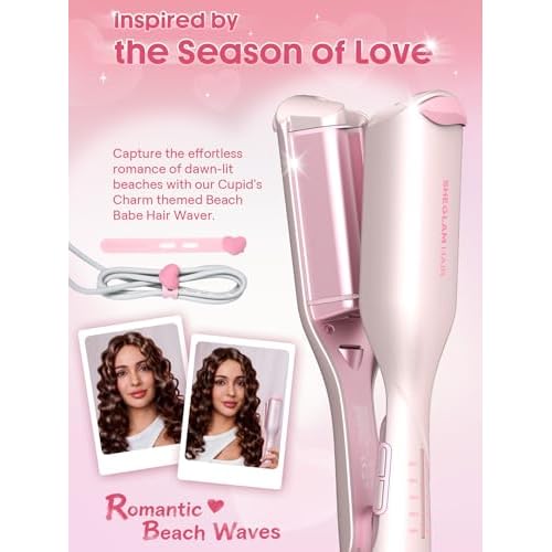 SHEGLAM Pink Beach Wave Hair Waver 0.75 inch