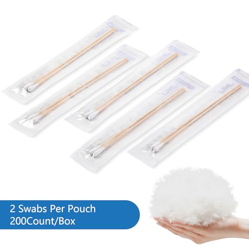 6 Inch Sterile Cotton Swabs, 200 Count Medical Applicators