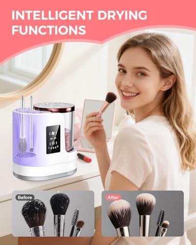 Electric Makeup Brush Cleaner Machine - Auto Clean & Dry