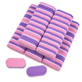 50 Pcs Purple Pink Nail Buffers 100/180 Grit Dual-Sided