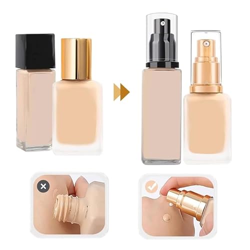Chris.W 2Pack Foundation Pump Compatible with Maybelline Fit Me Liquid Foundation Makeup (Gold+Black)