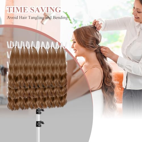 JANMPASK Braiding Hair Rack Height Adjustable 144 Pegs Braiding Rack Hair Extension Holder with Hair Braid Tools,Easy to Assemble