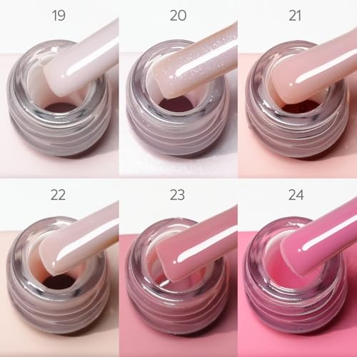 CANNI 6 Pcs Builder Nail Gel Set - Nude Pink Jelly UV LED Extension Gel