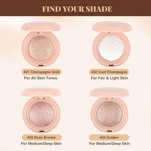 Silky Radiance Face Highlighter Powder - Talc Free, Waterproof