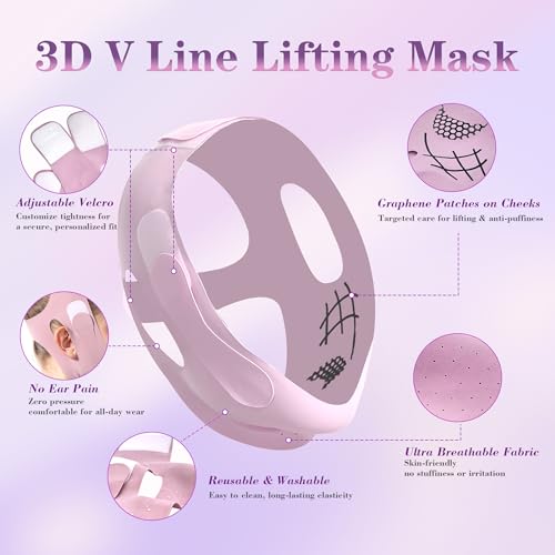 PeaKalo Lilac Graphene V-Line Chin Strap for Face Lifting & Double Chin Reduction