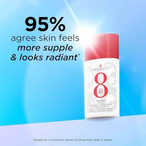 Elizabeth Arden Eight Hour HydraPlay Daily Defense Nourishing Fluid Broad Spectrum Face Sunscreen SPF 40, No White Cast, Non-Comedogenic, Fragrance-Free, 1.7 fl oz.
