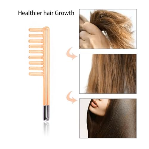 Electrode Wand Glass Tube Orange Colour Handheld Spare Parts for Hi Frequency Instrument Elitzia ETJX006AS (Clear Comb)
