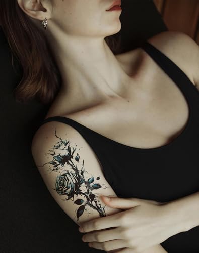 Waterproof Flower Butterfly Temporary Tattoos, 10 Sheets