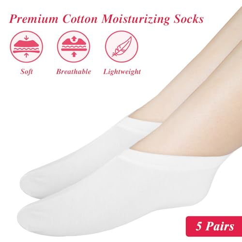 10-Pack Reusable Moisturizing Spa Cotton Socks for Dry Cracked Feet