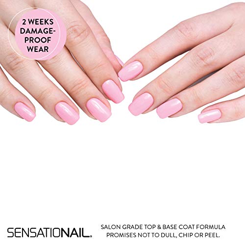 SensatioNail Gel Base and Top Coat Nail Polish Kit - For a Long-Lasting Salon Grade Manicure - 5 Piece Set Includes Gel Primer, Base & Top Coat, and Manicure Essentials - Lasts Up to 2 Weeks