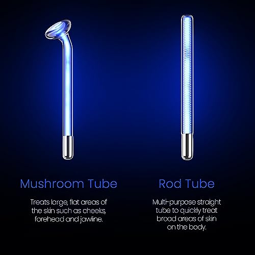 4-Piece Fusion Wand Acessory Set for Nuderma Wands - NuDerma NOT Included - Neon & Argon Fusion Glass applicators for Nuderma ? High Frequency Upgraded Fusion Wand Set Compatible with Nuderma Systems