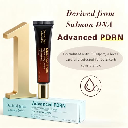 Advanced PDRN Rejuvenating Cream, 99% Pure Salmon DNA Collagen Gel Repair Cream, 0.7 oz, with Hyaluronic Acid and Niacinamide, Nighttime Skin Repair,Inspired Skincare