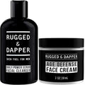 RUGGED & DAPPER Daily Power Scrub Facial Cleanser and Age Defense Face Cream Bundle