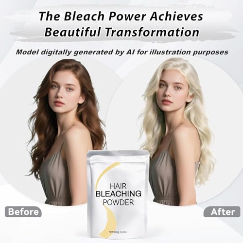 Hair Bleach Powder 100g - Lifts 8 Levels, Professional Lightening