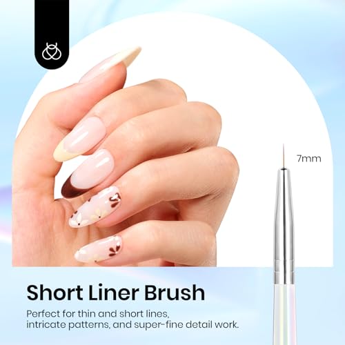Beetles Nail Art Pens & Brushes Set – 5pcs Clear Variation for Fine & Complex Designs