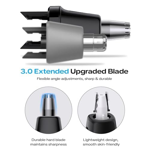 Nose & Ear Hair Trimmer Replacement Head Men for O Blade QP2834 QP2724 QP2520/30, QP2620/30, QP65XX Pro, 360¡Æ Rotary, Smooth Gentle Effective Hair Removal, Easy Clean/Replace, 1PC Black