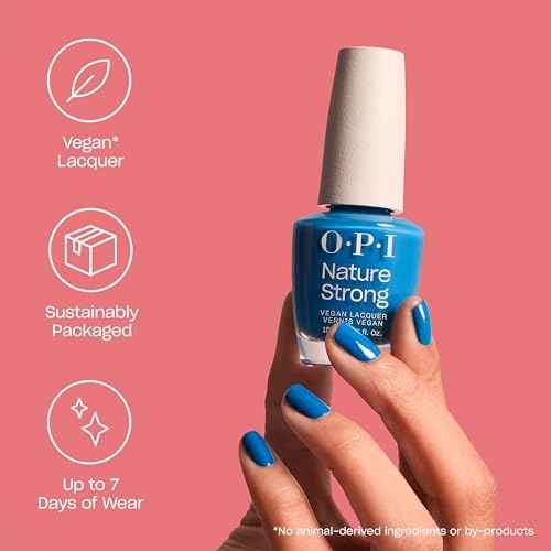 OPI Nature Strong Natural Origin 3-Step System | Botanical Base Coat, Top Coat, and Various Nail Polish Colors | High Shine + Color Protection | Eco-Friendly, Plant Based, Vegan, & Cruelty Free