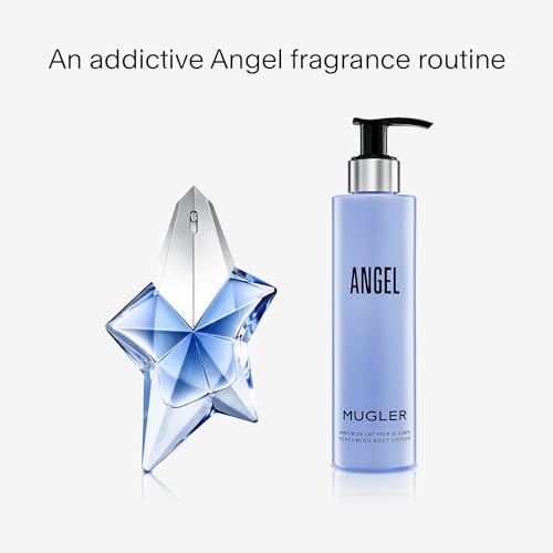MUGLER Angel - Body Lotion - Floral & Woody - Women's Scented Moisturizer - With Peony, Praline, and Wood Accord- 6.7 Fl Oz