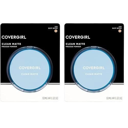 COVERGIRL Clean Matte Pressed Powder Buff Beige 10 g (Packaging may vary) (Pack of 2)