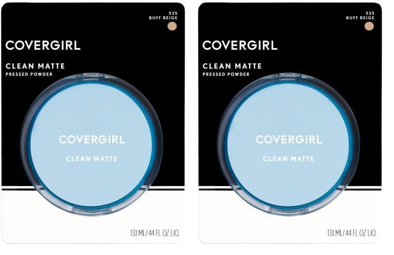 COVERGIRL Clean Matte Pressed Powder Buff Beige 10g (2 Pack)