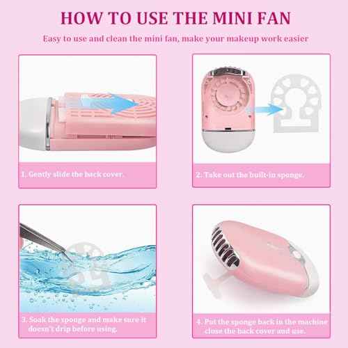 Professional Lash Fan Dryer for Eyelash Extensions | Shmian USB Rechargeable Mini Fan with Cooling Sponge & T-Shape Stand | Fast-Drying Lash Adhesive Tool for Eyelash Techs & Nail Polish