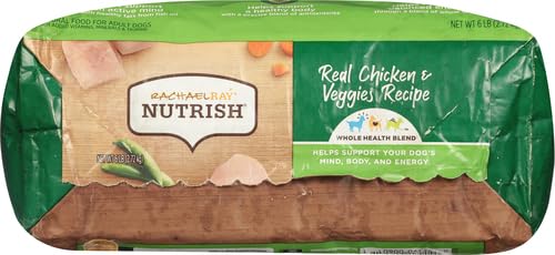 Rachael Ray Nutrish Premium Natural Dry Dog Food with Added Vitamins, Minerals & Taurine, Real Chicken & Veggies Recipe, 6 Pounds (Packaging May Vary)