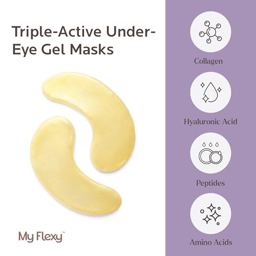 Under Eye Patches for puffy eyes and dark circles, Collagen & Peptides Skincare, Gold Eye Masks for dark circles and puffiness, Self Care Gifts for Women & Men, Under Eye Mask Patches-Gold 24 Pairs