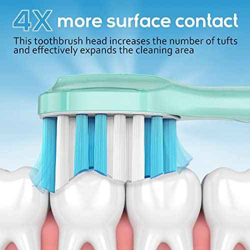 Aoremon Replacement Toothbrush Heads for Philips Sonicare C3 Premium Plaque Control HX9044/65 G3 Gum Care HX9054/65 W3 4100 5100 6100 7500 C1 C2 Flexcare Diamondclean HealthyWhite, 6 Count, White