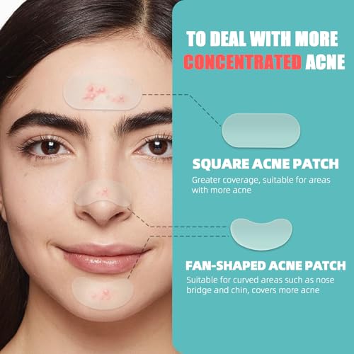 New Pimple Patches for Face, 3 Different Sizes Hydrocolloid Acne Patches,Large Pimple Patch Pimple Stickers for Covering Zits and Blemishes, Zit Patches Sticker for Face or Skin
