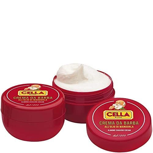 Cella Milano Classic Italian Almond Shaving Cream ? Premium Tallow-Based Wet Shave Cream/Soap for Men - Rich Moisturizing Lather - A favorite of European Barbershops for 125 Years (5.2 oz / 150g)