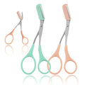 Eyebrow Trimmer Scissors Set - Stainless Steel Razor & Detachable Comb, Gentle & Portable