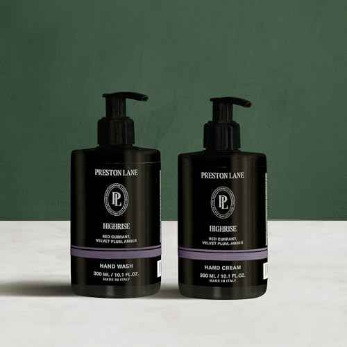 Preston Lane Hand Soap & Lotion Set, Highrise Scent ? Hydrating Hand Wash and Moisturizing Hand Cream Duo | Clean Ingredients, Vegan & Cruelty Free Bathroom and Kitchen Essentials Gift Set