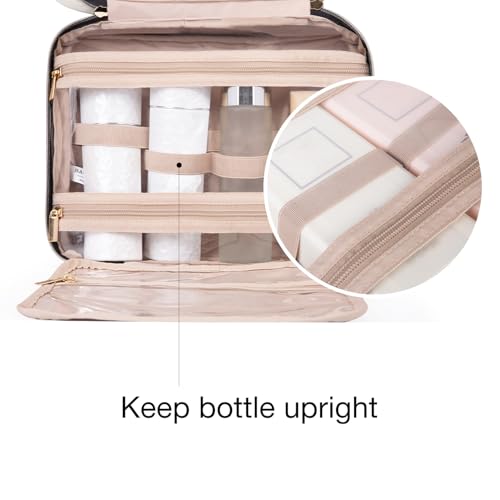 BAGSMART Travel Toiletry Bag with Hanging Hook, Water-Resistant