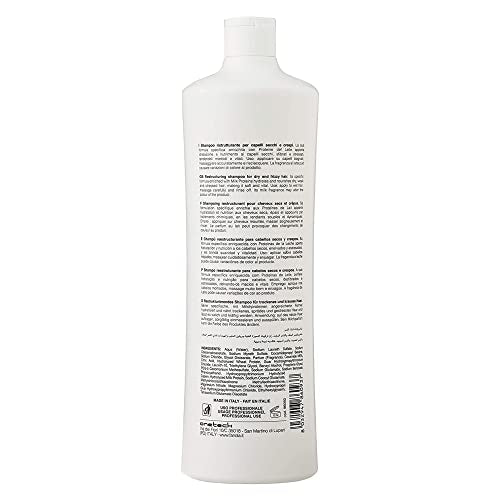 Fanola Restructuring Hair Shampoo for Women & Men - Moisturizing Shampoo for Dry Hair Enriched with Milk Protein - Repairing, Nourishing, Anti-Frizz Formula for Dry & Brittle Strands (33.8 Fl oz)