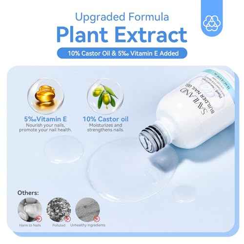 SAVILAND Clear Builder Nail Gel Kit: 3 Pcs 15ml Builder Nail Gel Base Top Gels with Castor Oil Vitamin E Apex Building for Thickening Extension Strengthening Repair Nails Art DIY Home Salon Gift Set