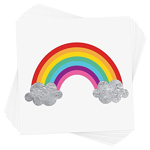Flash Tattoos Rainbow Mini Temporary Tattoos - 10 Pack
