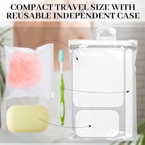 Travel Loofah 12 Pack with Cases - Mini Bath Puff Sponge