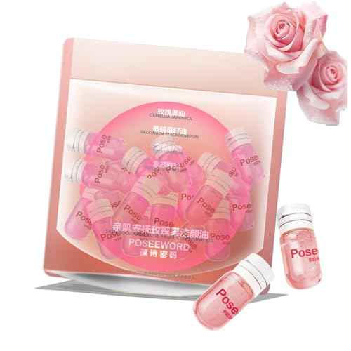 Cleansing Oil Mini Natural Makeup Remover Portable 20pcs Gentle Moisturizing Cleansing Oil for All Skin Types, Travel with (Rose)