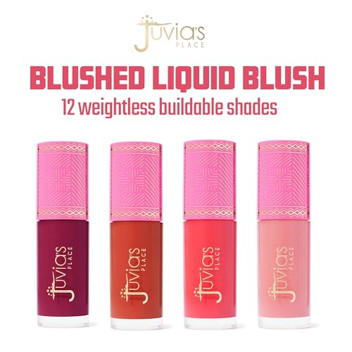 Juvia's Place Blushed Liquid Blush PinkLady - Dewy Tint Cheeks Makeup Glow Pigment Effortless Beauty Long Lasting Cosmetics Soft Creamy Natural Buildable All Skin Color Light Flawless Finish Blend