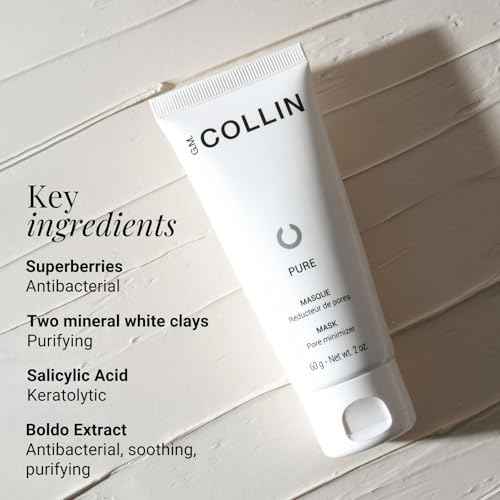 G.M. COLLIN Pure Mask | Purifying Clay Mask with Salicylic Acid for Oily Skin | Pore Minimizing & Redness Relief | Absorbs Oil & Visibly Refines Pores