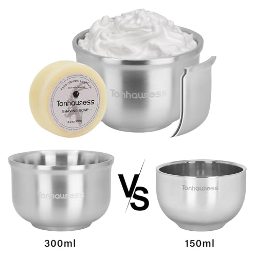 Shaving Brushes Kit For Men, 4 In 1 Shaving Brush Set Includes Badger Hair Shave Brush, Stainless Steel Shaving Bowl, Shaving Stand and Soap