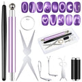 Cat Eye Nail Magnet Set with Storage Case - 8PCS Nail Art Tools for Gel Polish