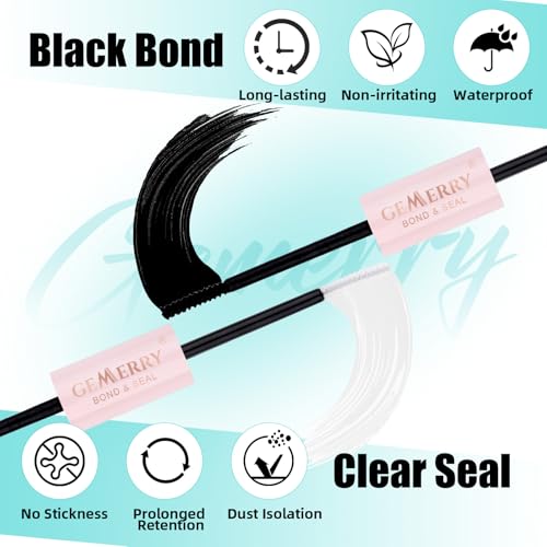 GEMERRY Lashes Clusters Kit Thick Lash Clusters 2 Styles 728Pcs Fluffy Lash Clusters Kit with Waterproof Bond and Seal Remover Tweezers for Beginners£¨2X 100P+200P£©