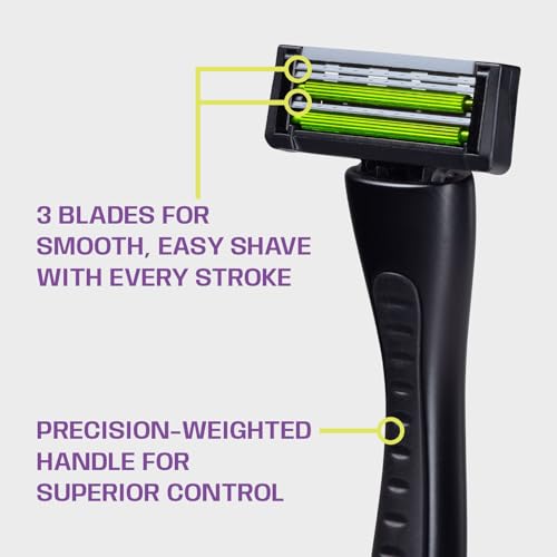 Anti-Clogging Razor Cartridge with Patented Dual Roller System ? Triple Blade, Easy-Rinse Design, 1 Handle 3 Refills ? YES! Your Epic Shave